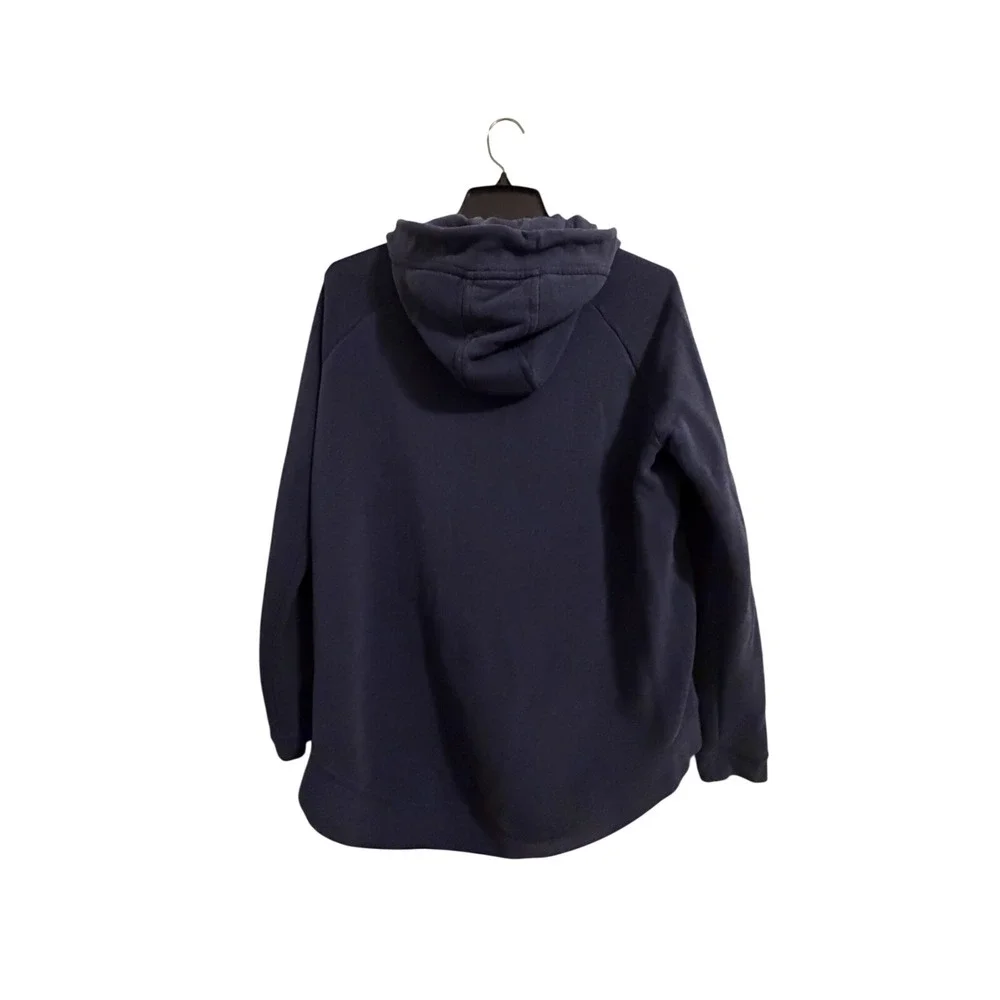 Nike Asymmetrical Full Zip Sweatshirt Hoodie Woman's M Swoosh‎ Logo Navy Blue